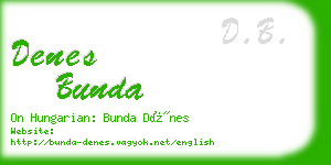 denes bunda business card